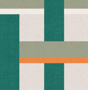 Fabric rectangle design col. grey/orange/green