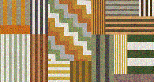 Fabric geometric modern design col. multicolor (single width)