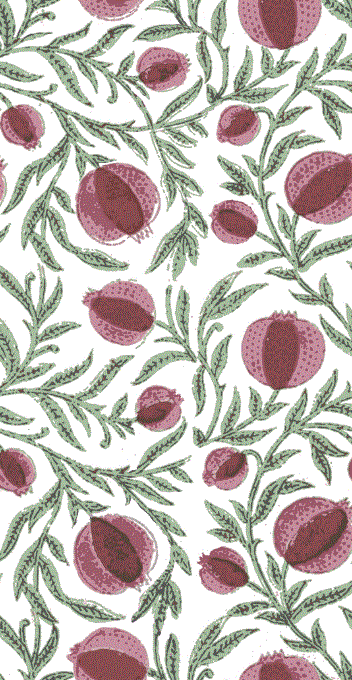 Fabric botanical modern design col. pink/green (single width)