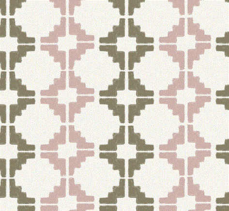 Fabric geometric modern design col. brown/pink (single width)