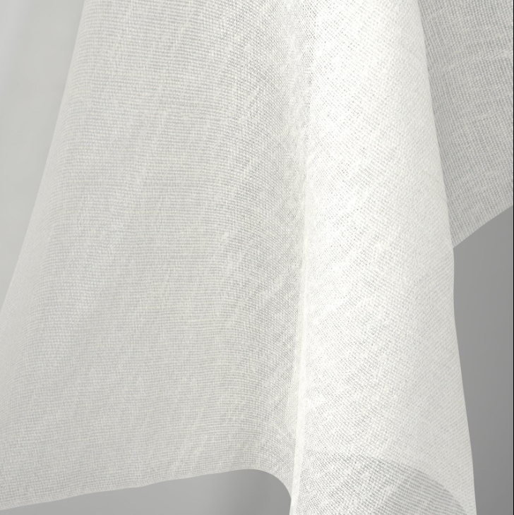 Sheer plain col.white (double width)