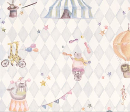 Wallpaper kids circus design col. multicolor