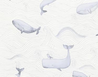 Wallpaper kids whales design col. grey