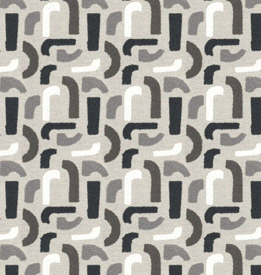 (FR) Fabric abstract geometric modern design col. plaza (single width)