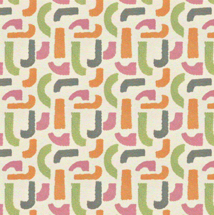 (FR) Fabric abstract geometric modern design col. carnival (single width)