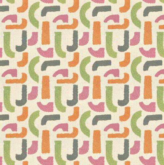 (FR) Fabric abstract geometric modern design col. carnival (single width)