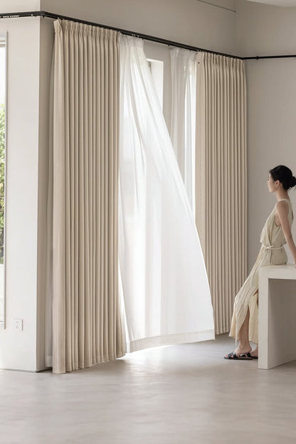 CUR-Double Layer Sheer + blackout Separate tracks