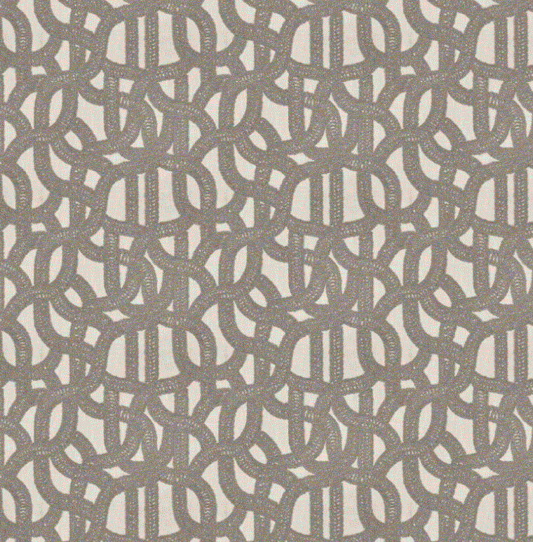 (FR) Fabric abstract geometric modern design col. taupe (single width)