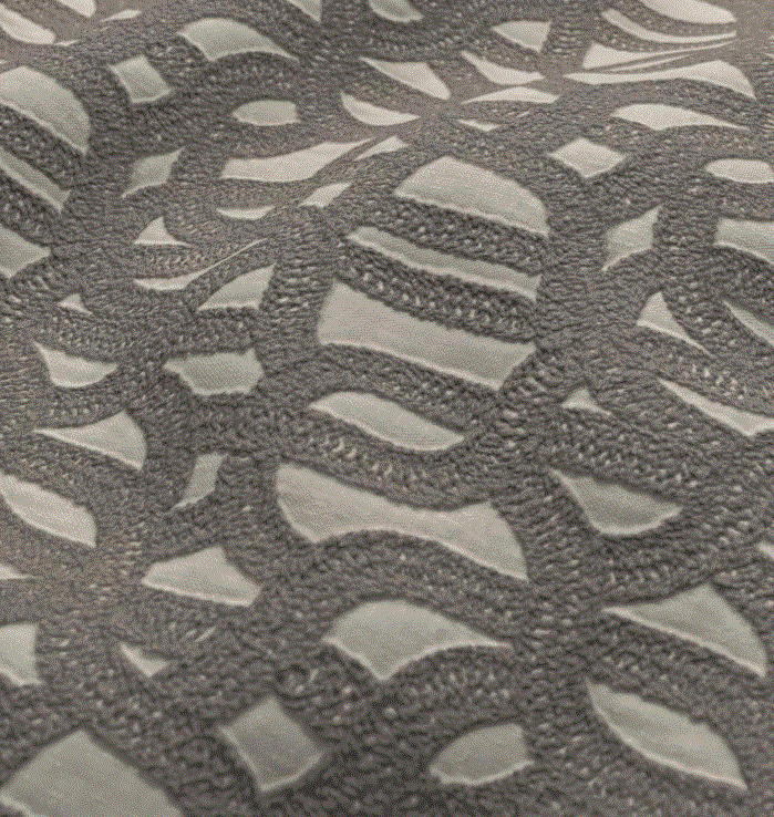 (FR) Fabric abstract geometric modern design col. taupe (single width)
