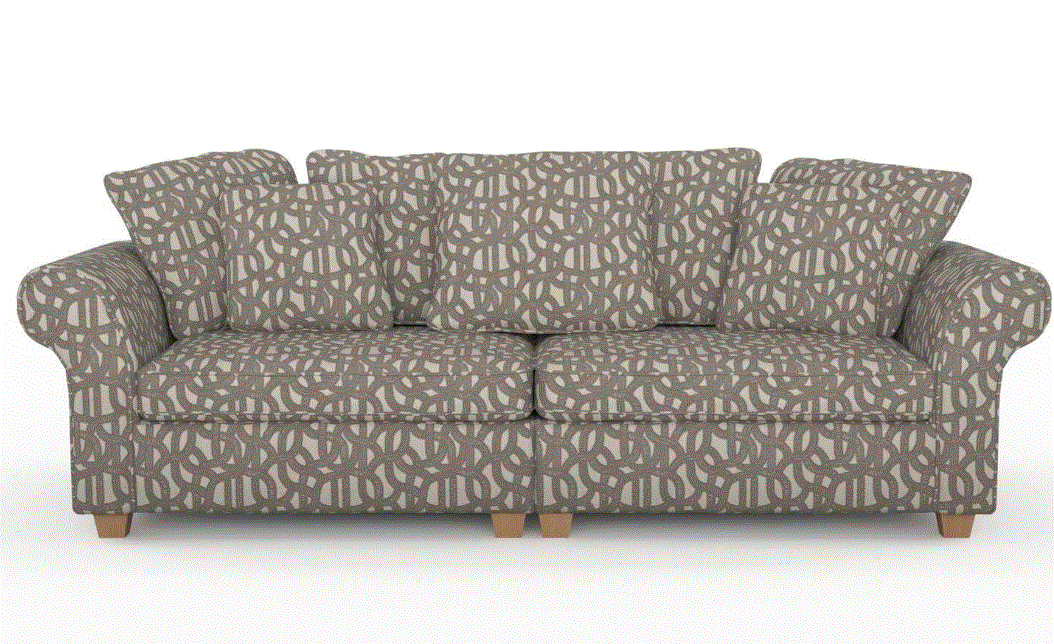 (FR) Fabric abstract geometric modern design col. taupe (single width)