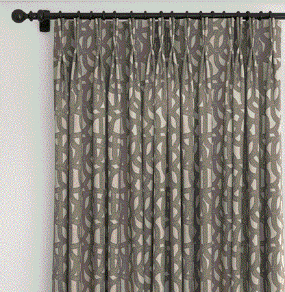(FR) Fabric abstract geometric modern design col. taupe (single width)