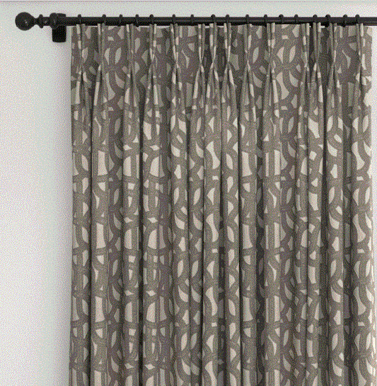 (FR) Fabric abstract geometric modern design col. taupe (single width)