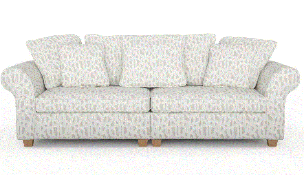 (FR) Fabric abstract geometric modern design col. limestone (single width)