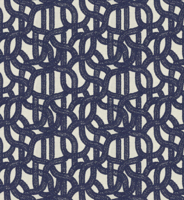 (FR) Fabric abstract geometric modern design col. navy (single width)