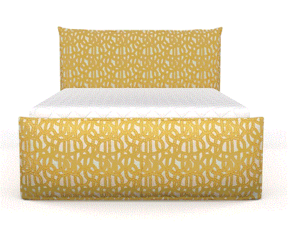 (FR) Fabric abstract geometric modern design col. sunflower (single width)