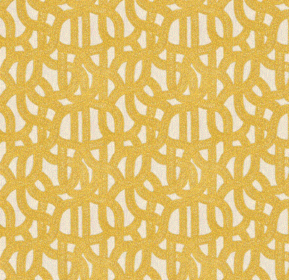(FR) Fabric abstract geometric modern design col. sunflower (single width)