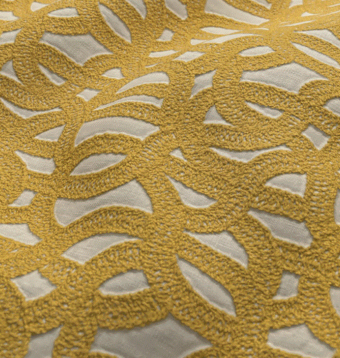 (FR) Fabric abstract geometric modern design col. sunflower (single width)