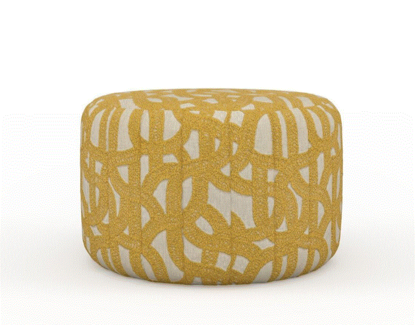 (FR) Fabric abstract geometric modern design col. sunflower (single width)