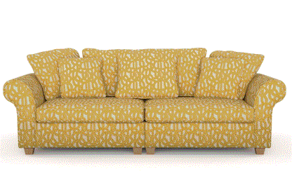 (FR) Fabric abstract geometric modern design col. sunflower (single width)