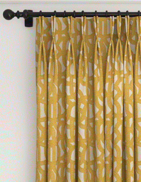 (FR) Fabric abstract geometric modern design col. sunflower (single width)