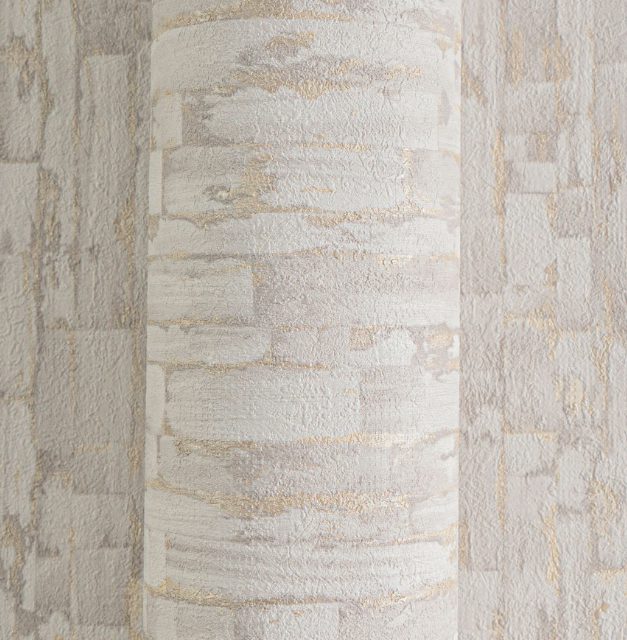 Wallpaper decorative plain col. grey/gold