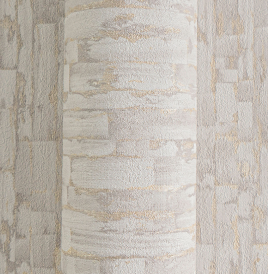 Wallpaper decorative plain col. grey/gold