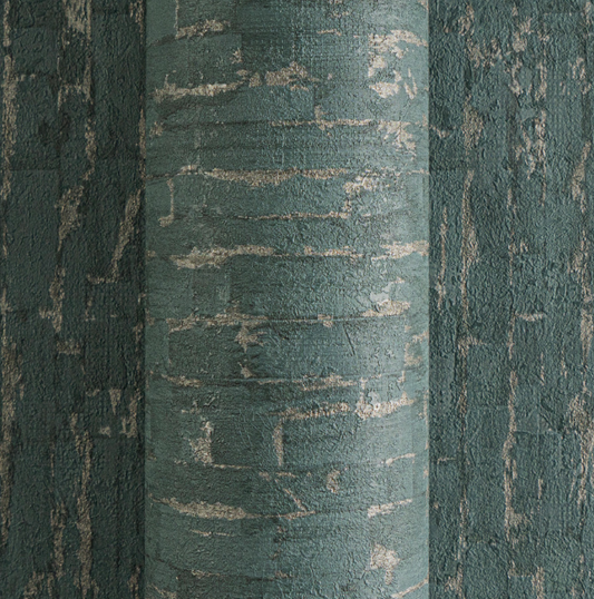 Wallpaper decorative plain col. blue/silver