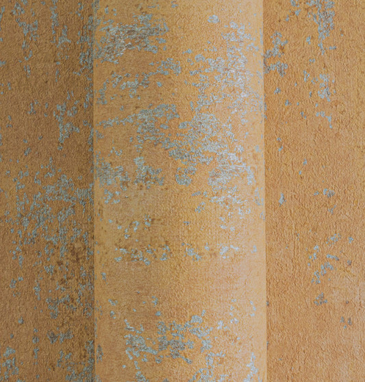 Wallpaper decorative plain col. yellow/silver