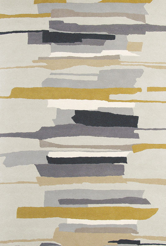 Carpet design col. grey/yellow/black