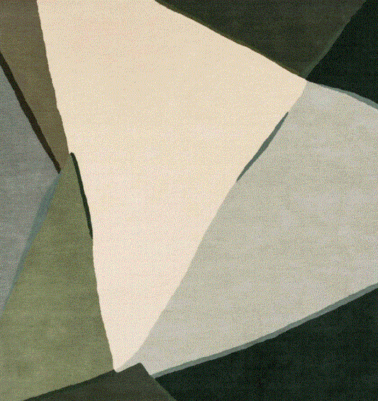 Carpet geometric design col. green-grey