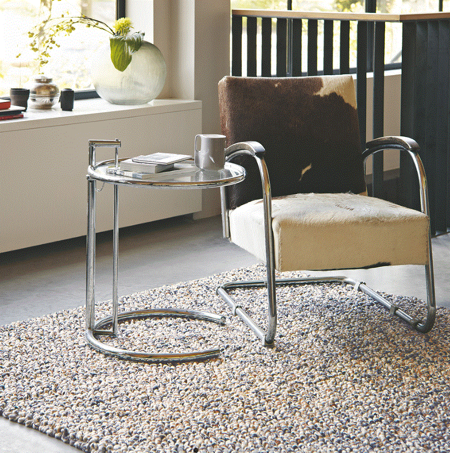 Carpet bouclee plain col. beige/grey