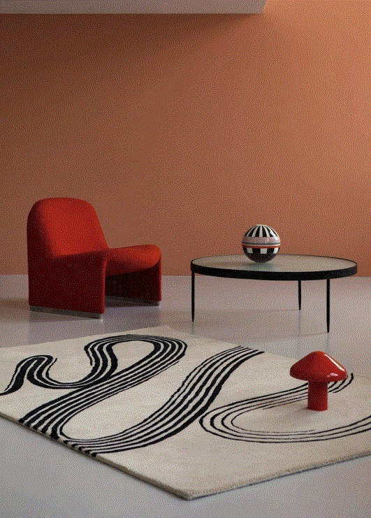 Carpet design col. beige/black