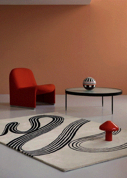 Carpet design col. beige/black