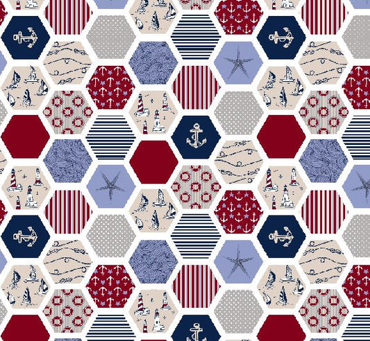 Fabric designs col. multicolor ( double width)
