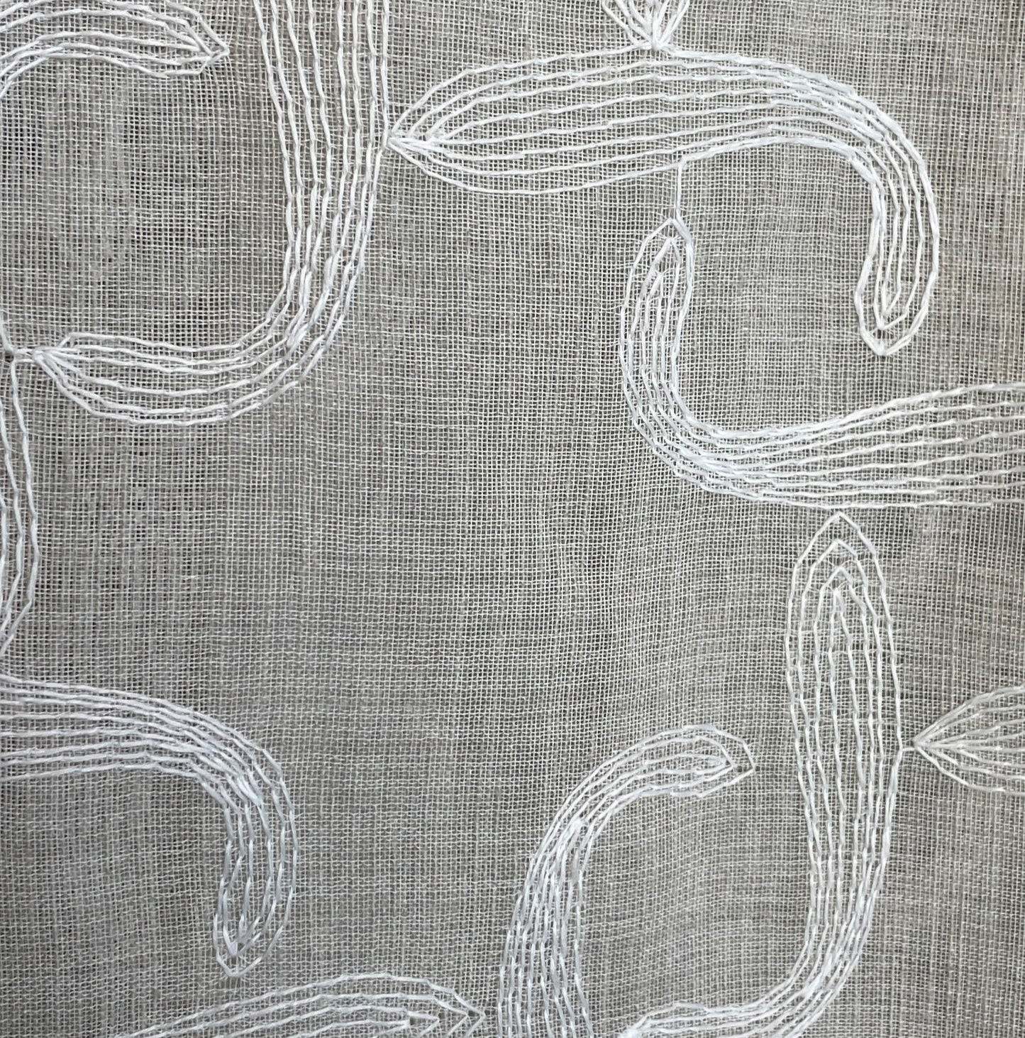 Voile with embroidered  col. beige (double width)