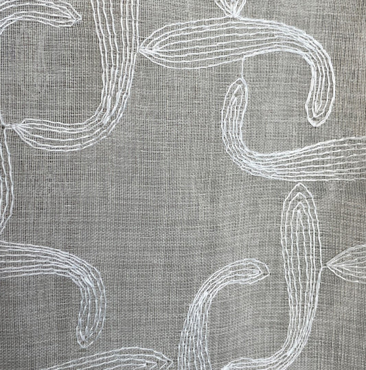 Voile with embroidered  col. beige (double width)
