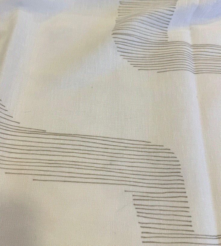 Sheer digital printed design col. white/grey (double width)