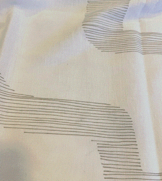 Sheer digital printed design col. white/grey (double width)