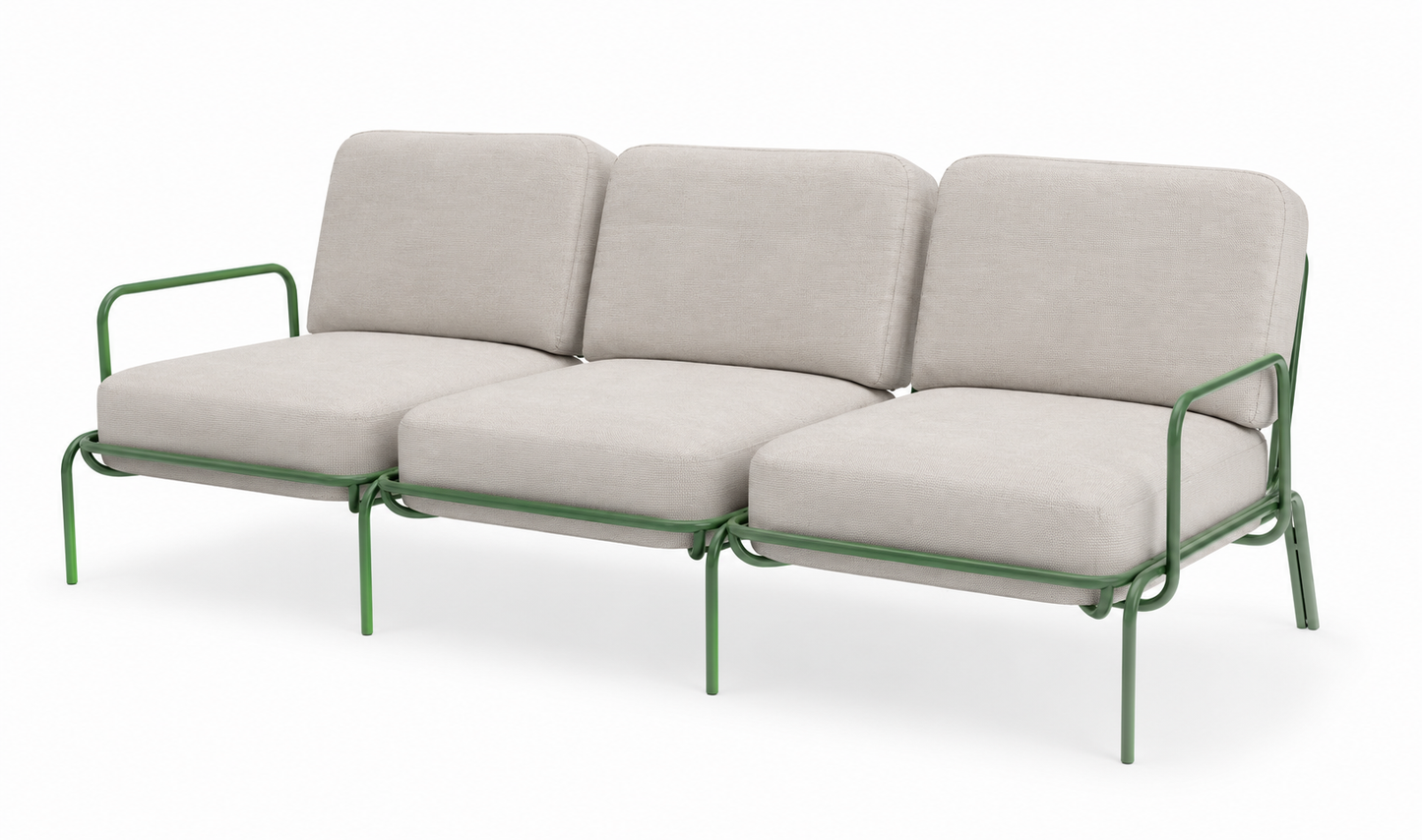 OUTDOOR METAL THREE SEATS