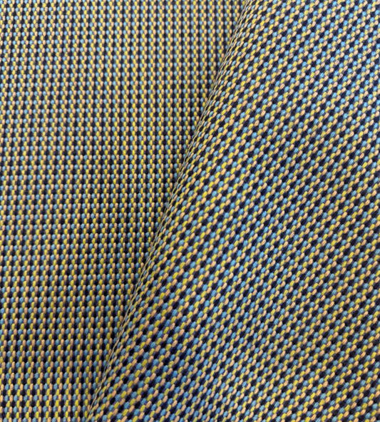 Outdoor fabric decorative plain col. yellow/blue (single width)