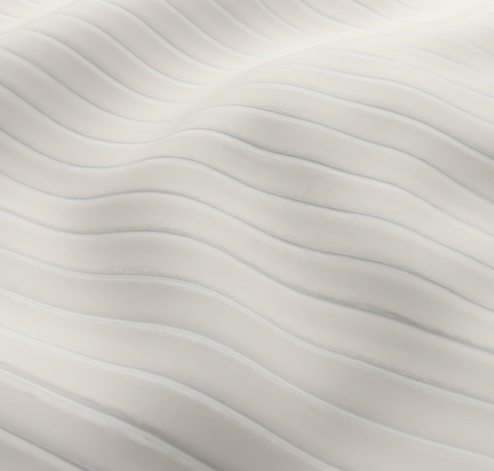 (FR) Velvet striped design col. white (Fibreguard) (single width)