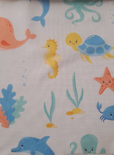 Kids sea animals col. multicolor (double width)